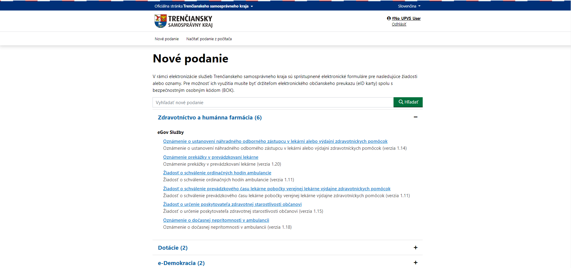 Nové podanie